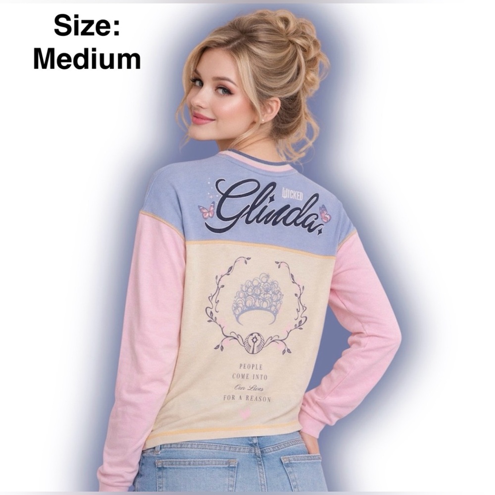 Wicked: For Good Glinda For Good Women's Raglan Long Sleeve Cotton Jersey Shirt